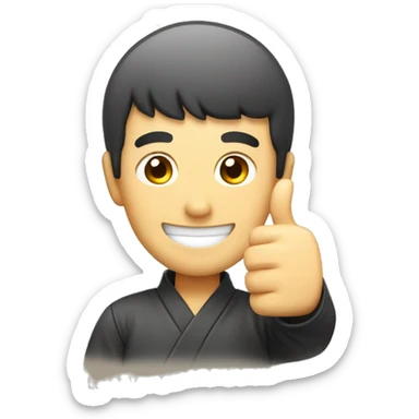 Smiling Japan man showing thumbs up  sticker