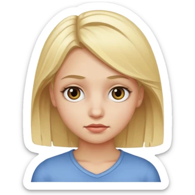 Girl crooked eye blond  sticker