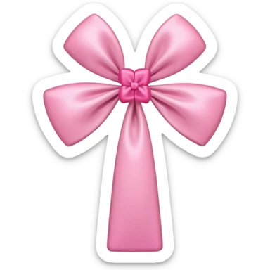 Pink cross with a cute bow sticker