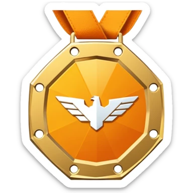 Can you please create a medal like this " 🥇 " that won't have the tape, and that will be octagon shaped. And inside it, instead of having the number " 1 " please change it with Mclaren logo. sticker