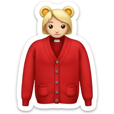 simple red cardigan sticker