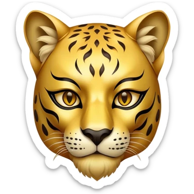 A Man with golden panther mask sticker