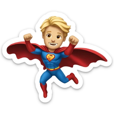 flying superhero sticker