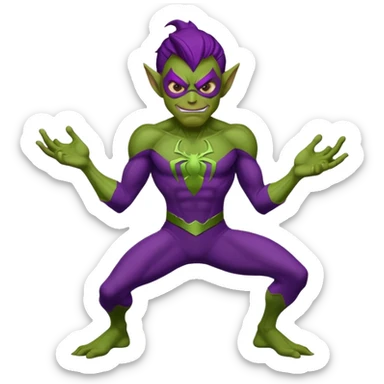 Green goblin classic Spiderman  sticker