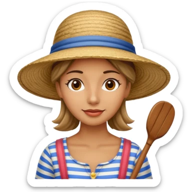 venice gondolier woman sticker