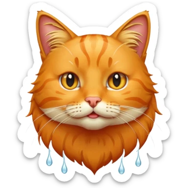 Salivating cat sticker