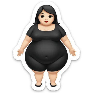 Black morbidly obesity lady bigger sticker