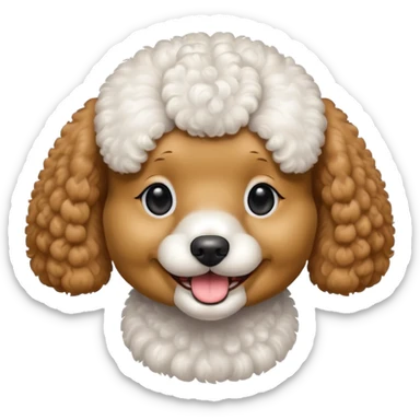 Make me a poodle dog with a smile with brackets  sticker