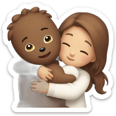 Line friends cony and brown hug sticker