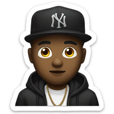 Black gangster rapper sticker