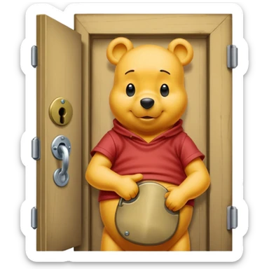 Winnie the Pooh locked door sticker