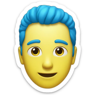 cœur Bleu vert jaune sticker