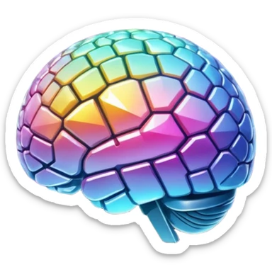 un cerveau comme une boule disco sticker