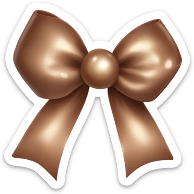 Brown pearl bow sticker