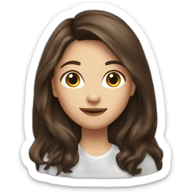 brunette long hair girl flirting sticker