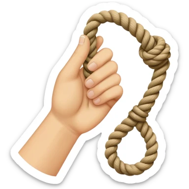 hand letting go a rope fall sticker