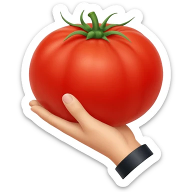 Hand throwing  tomatoes sticker