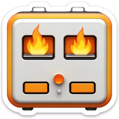 home heating system with flames sticker