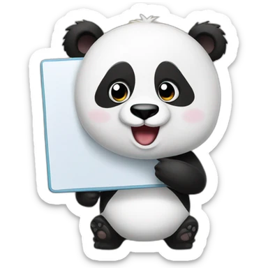 panda with whiteboard sticker
