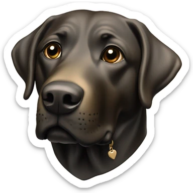 Labrador noir bronze collar sticker