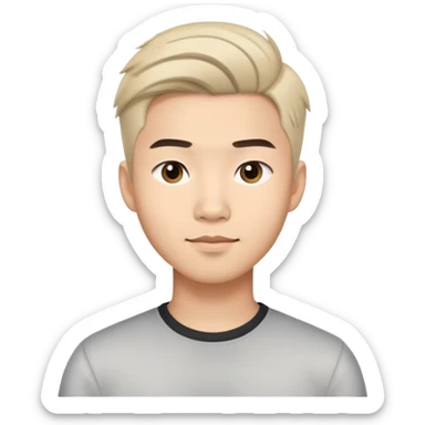 Young Asian man with modern hairstyle, professional appearance sticker