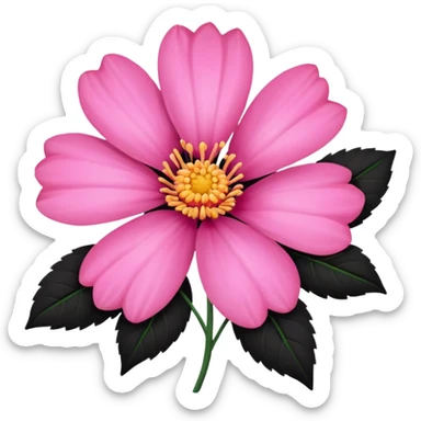 pink girly framed flower picture sticker