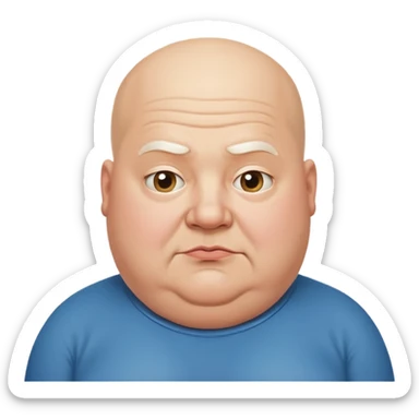 Fat white bald man sticker