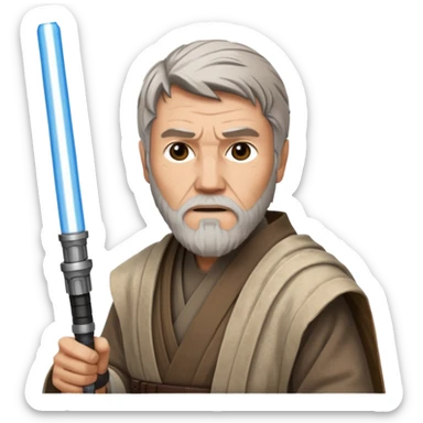 star wars master kenobi with one lightsaber sticker