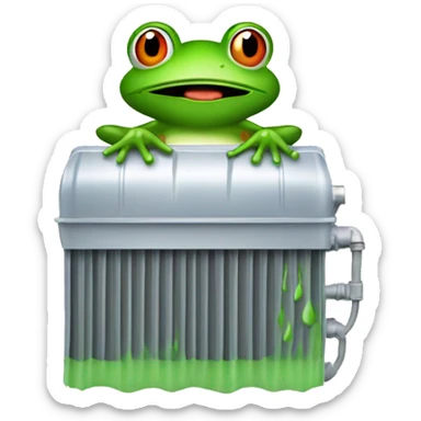 Frog opening car radiator water sticker