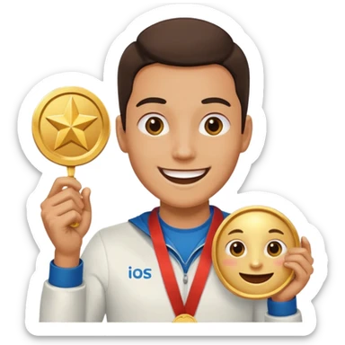 Person Winning a medal SUPER happy sticker