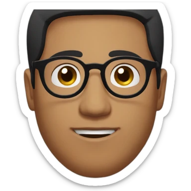 indian guy with round glasses with fair skin with straight hair with round fully circular glasses black eyes black hair sticker