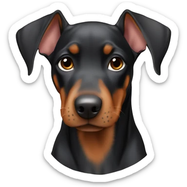 European Doberman Pinscher Puppy with cropped ears sticker