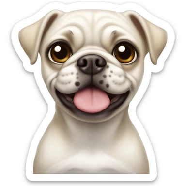 White pug chuiahua with brown spots  sticker