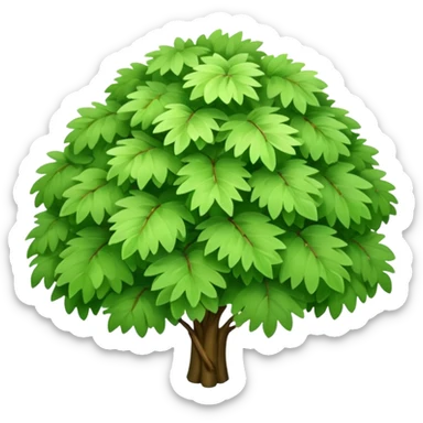 A fluffy bush with soft light-green foliage and hidden twigs. sticker