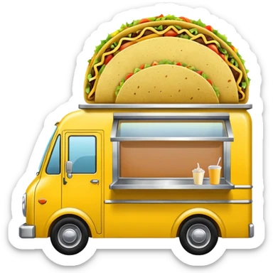yellow tacos truck. sticker