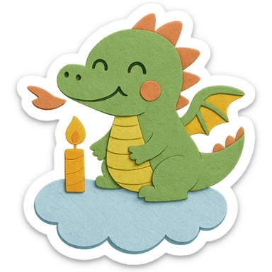 Make the dragon's eyes have a smiling appearance, while all other design elements remain unchanged sticker