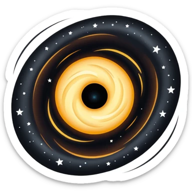 black hole with stars around sticker