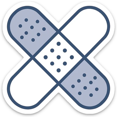 criss-cross plaster, minimal, flat design sticker