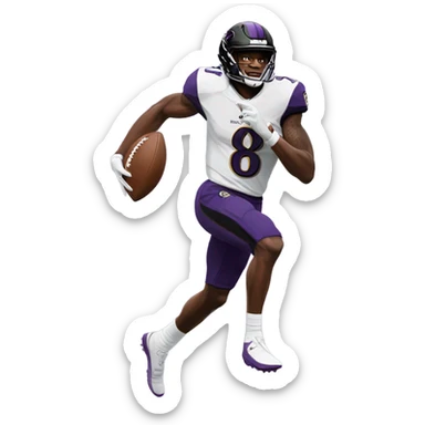 Lamar Jackson running a football sticker