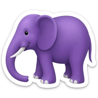Purple elephant sticker