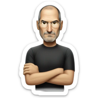 Crossed arms angry steve jobs sticker
