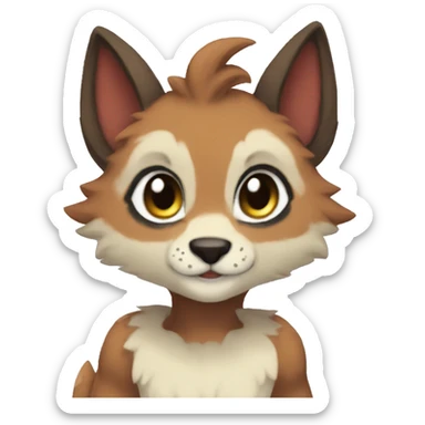 Anthro fursona Fakemon sticker