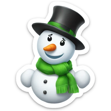 A snowman but he has swag sticker