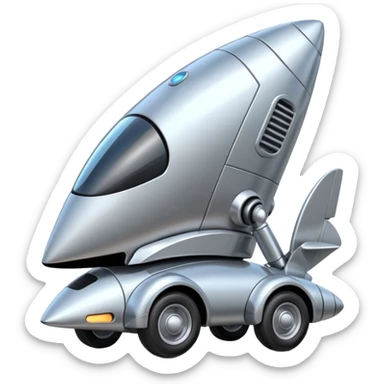  Flintstones futuristic rocket-powered tall robot moving van launch vehicle  sticker