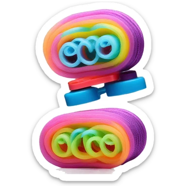 a  single plastic colorful Velcro Curlers sticker