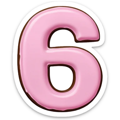 “Single pink bubble letter c, white outline, bottom dipped in chocolate with pink frosting drizzle, kawaii style, glossy, soft shading, clean outline, transparent background, Discord emoji size” sticker