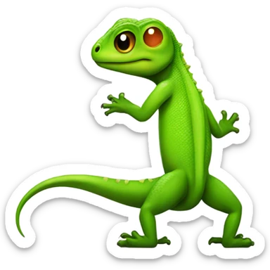Lizard with butt sticker