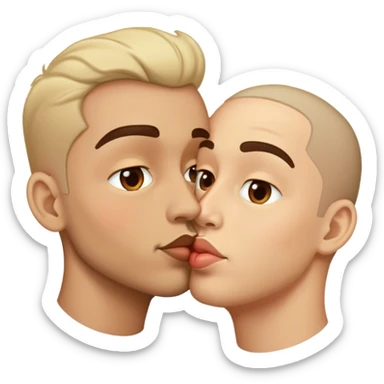 deux s'homme qui se donne des bisous sticker