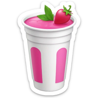 White party cup with pink juice on it sticker