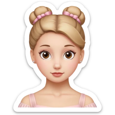 white girl with a ballet bun sticker